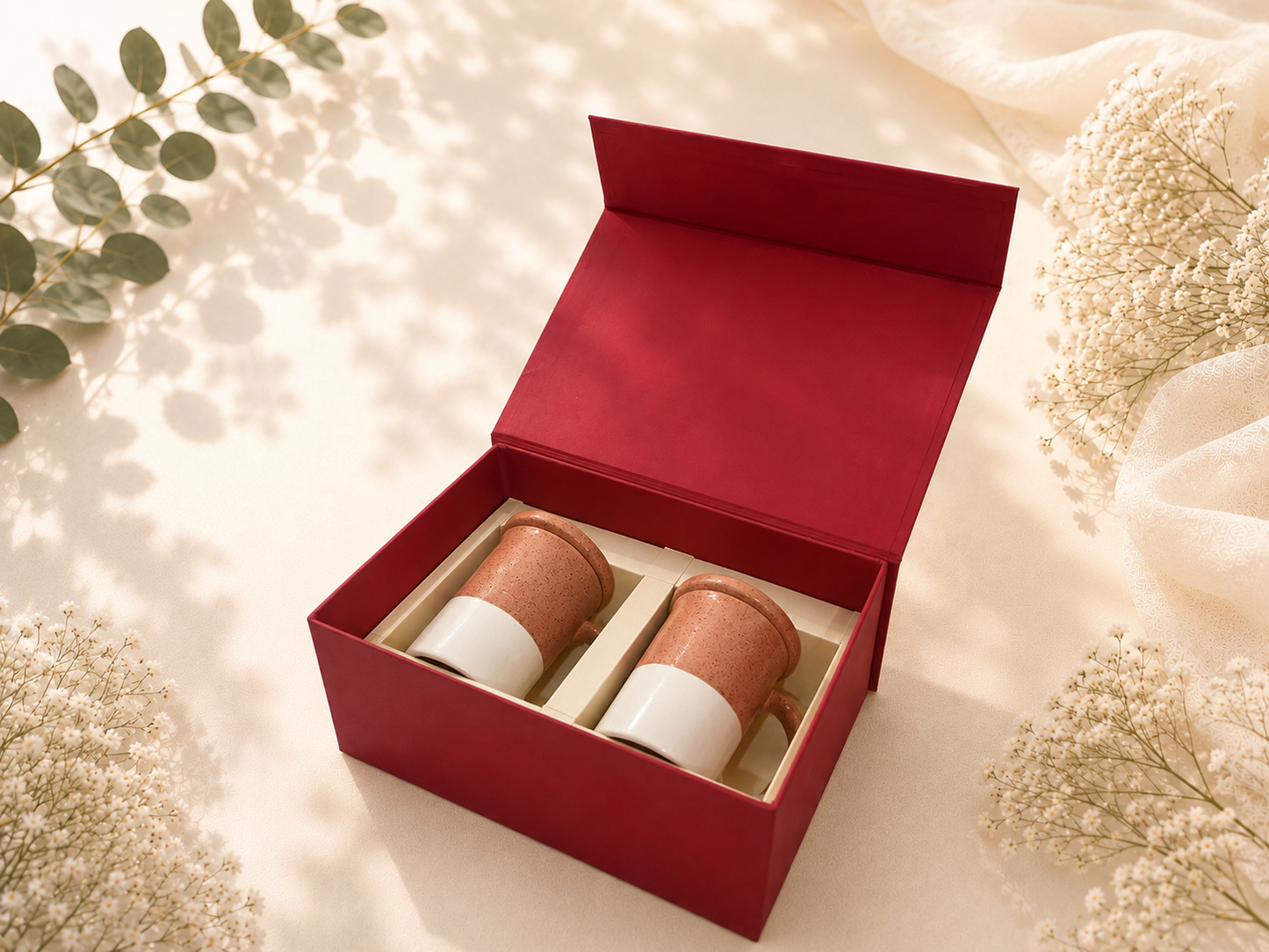 Premium Ceramic Mug Gift Set with Luxury Magnetic Gift Box | Wedding Gift | MyWeddingKnot